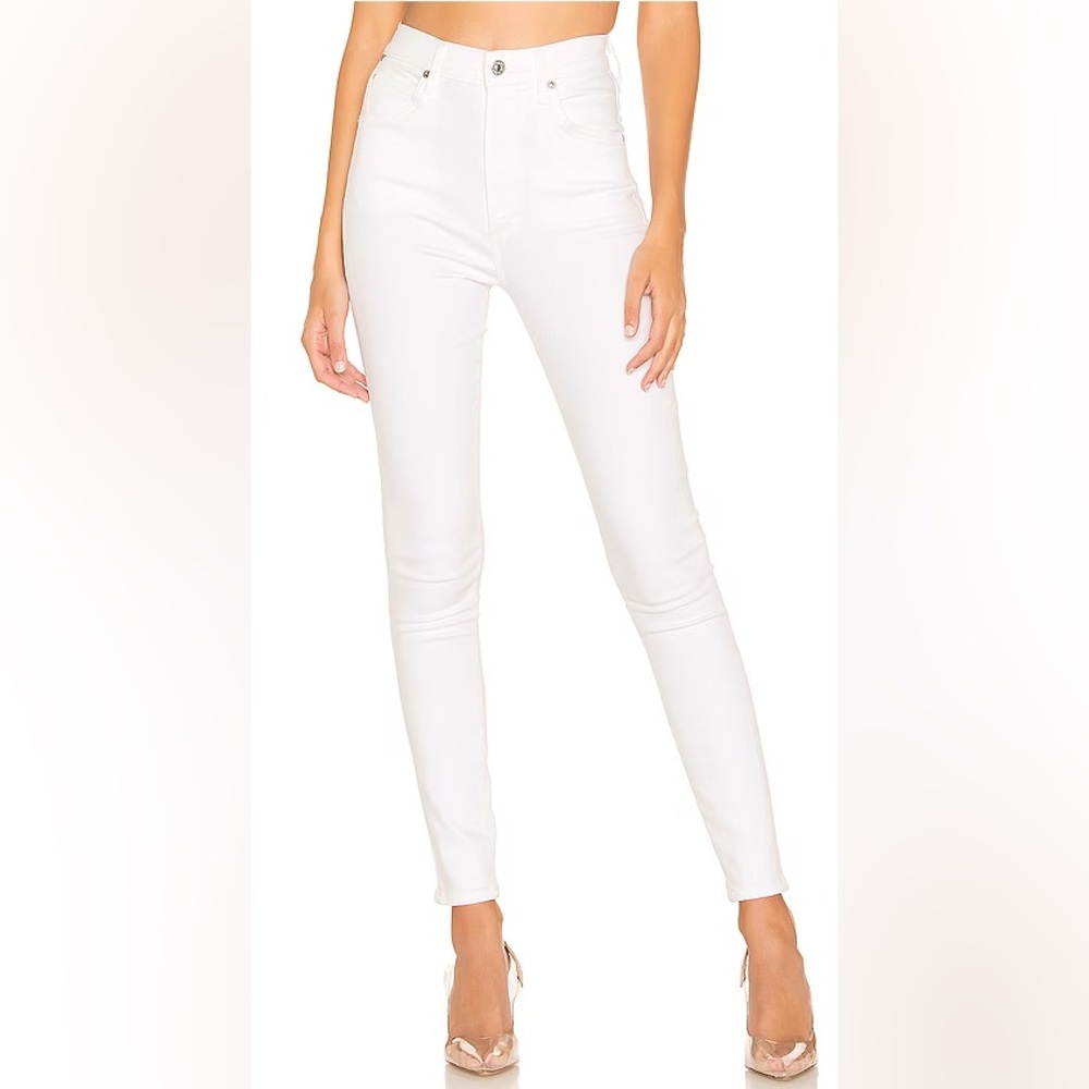 Citizens of Hunanity Chrissy High Rise Skinny Jeans in White Sculpt